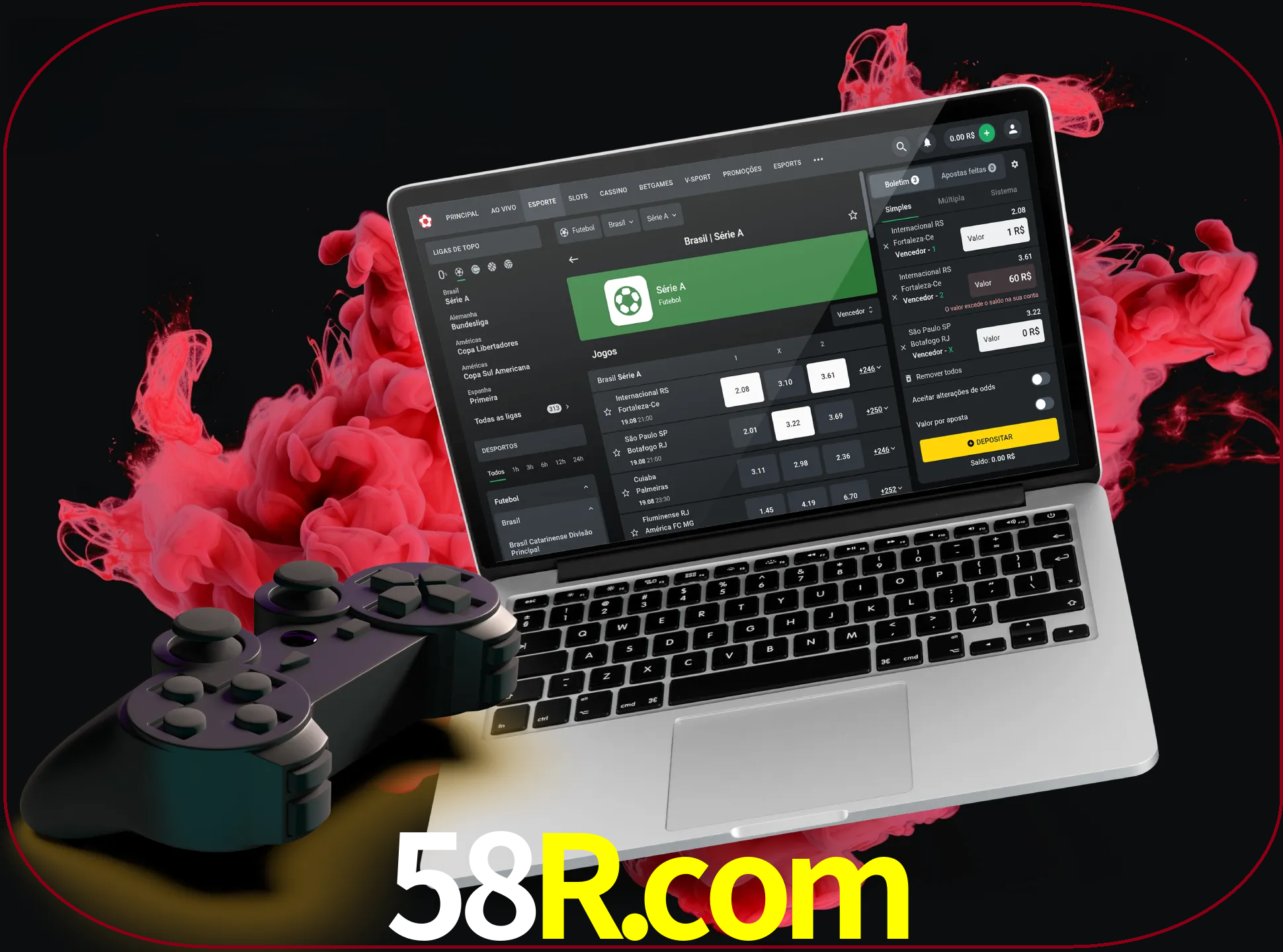 Visite a secção especial de jogos de vídeo em 58r para descobrir em que jogos pode apostar e ganhar muito dinheiro.